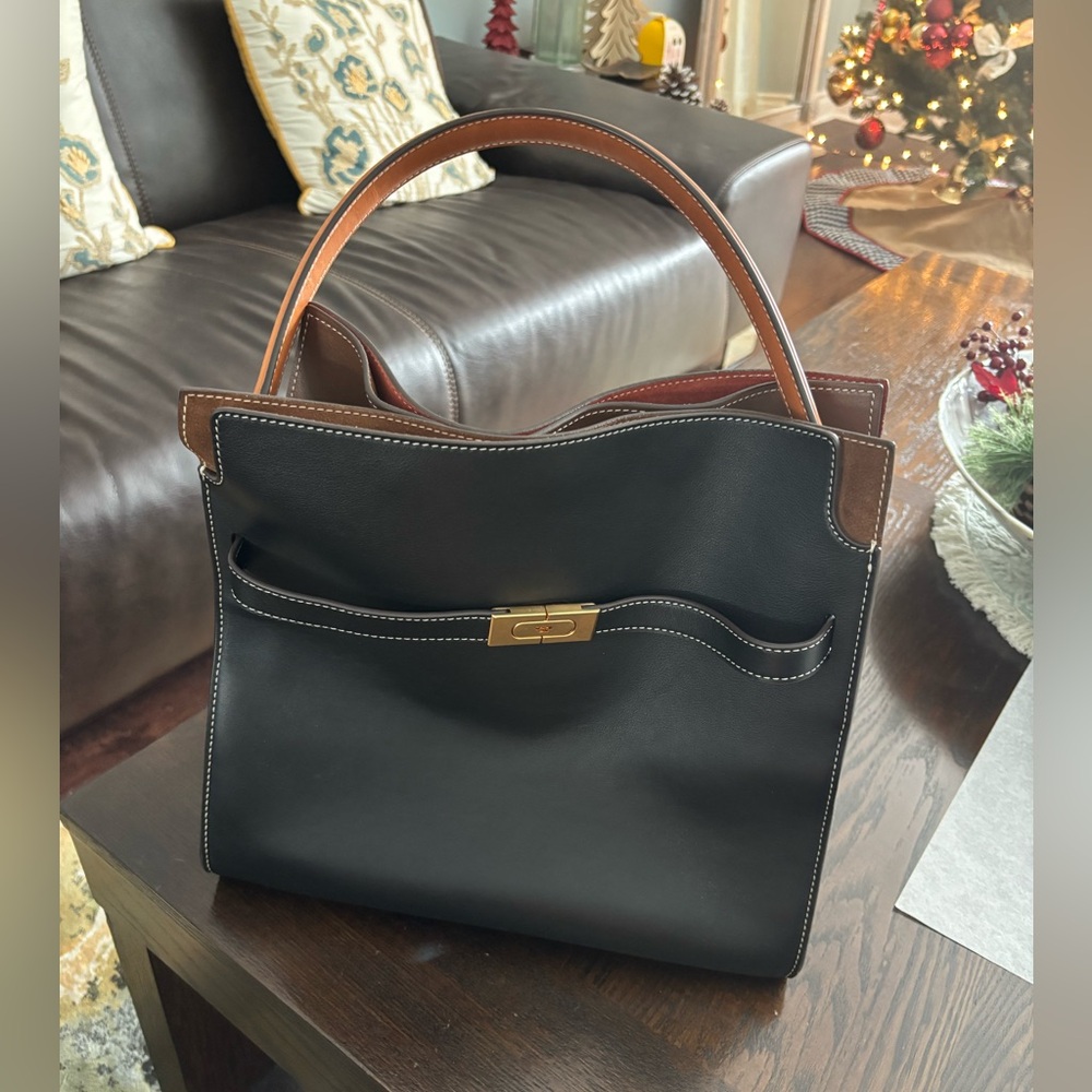 Tory Burch Black and Tan Satchel - Picture 6 of 7